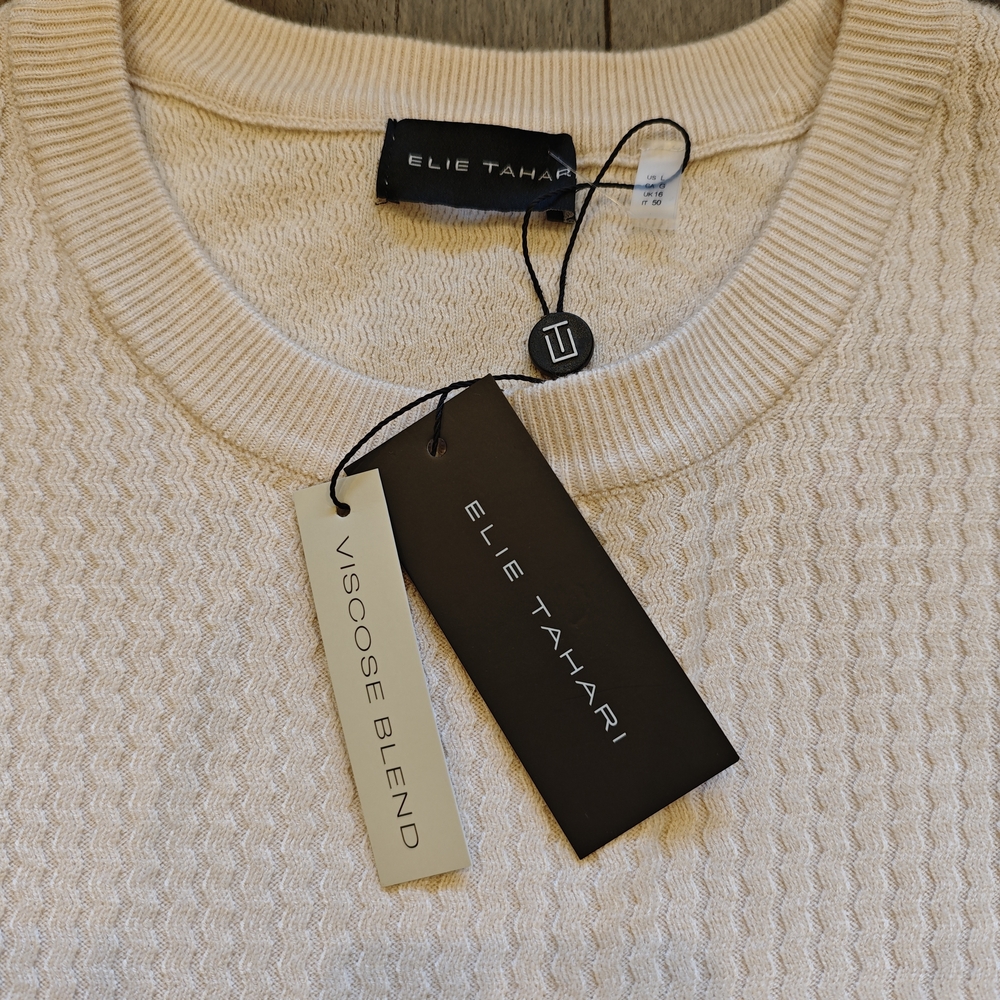 Elie Tahari Cream Sweater for Men